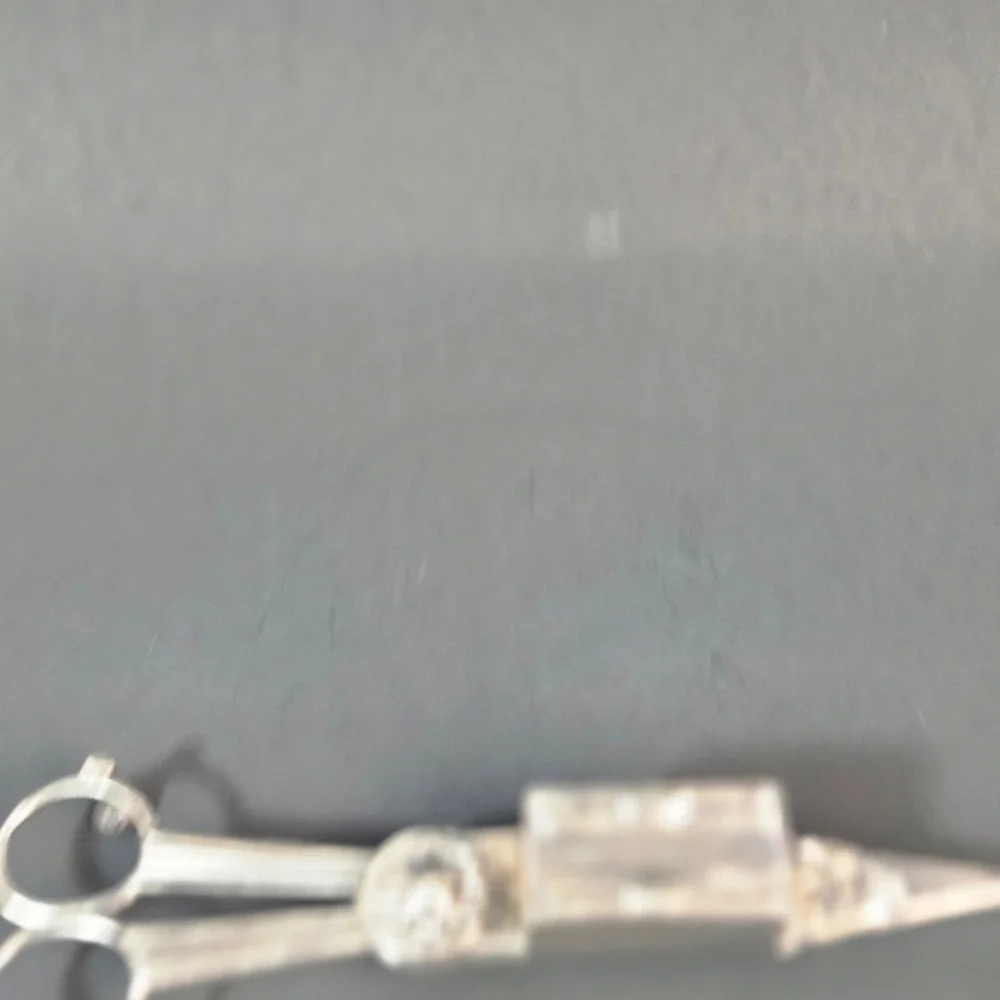 Antique Silver Tone Candle Snuffer Wick Trimmer Scissor Ornate Floral Victorian